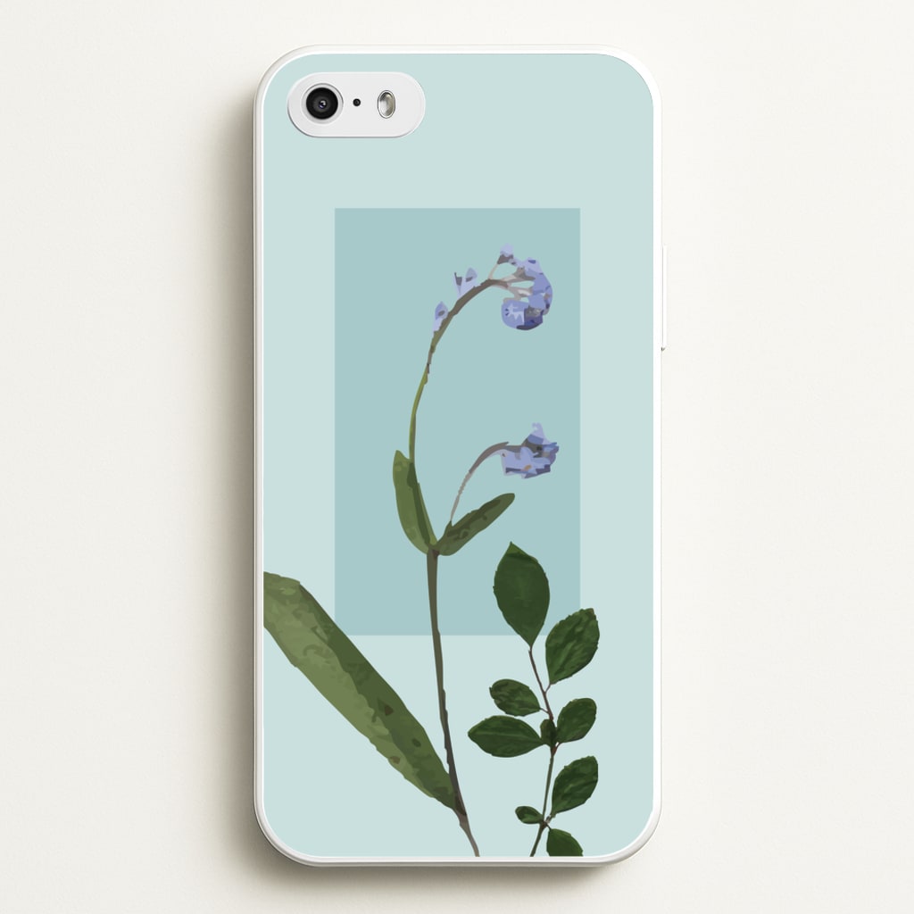 Abstract Blue Pressed Flower  - Floral Phone Case for iPhone 5 / 5s / SE 2016