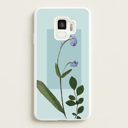 Abstract Blue Pressed Flower  - Floral Phone Case for Galaxy S9
