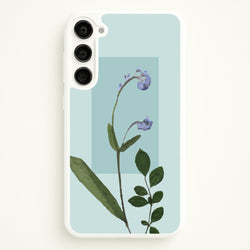 Abstract Blue Pressed Flower  - Floral Phone Case for Galaxy S23 Plus