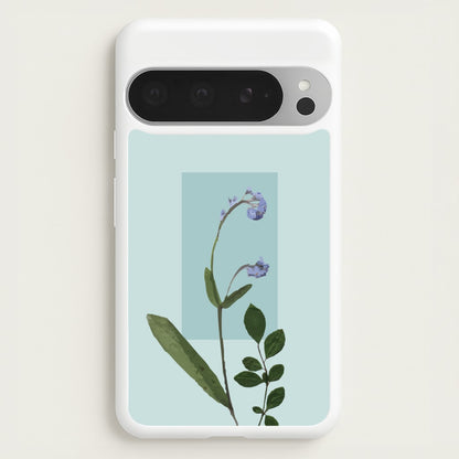 Abstract Blue Pressed Flower  - Floral Phone Case for Google Pixel 9 Pro XL