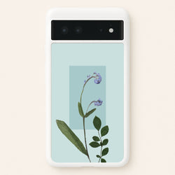 Abstract Blue Pressed Flower  - Floral Phone Case for Google Pixel 6