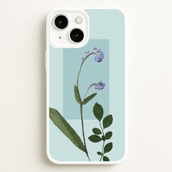 Abstract Blue Pressed Flower  - Floral Phone Case for iPhone 13 Mini