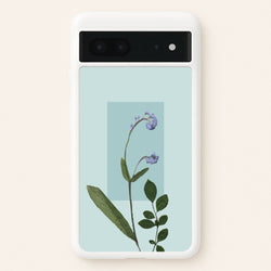 Abstract Blue Pressed Flower  - Floral Phone Case for Google Pixel 7