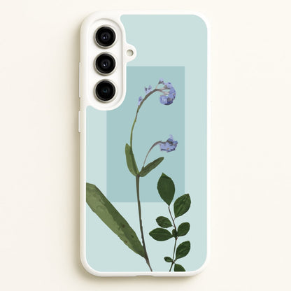 Abstract Blue Pressed Flower  - Floral Phone Case for Galaxy A56