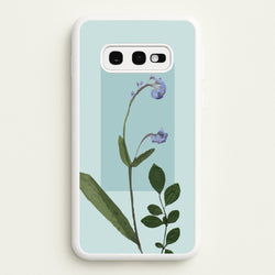 Abstract Blue Pressed Flower  - Floral Phone Case for Galaxy S10e