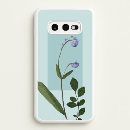 Abstract Blue Pressed Flower  - Floral Phone Case for Galaxy S10e
