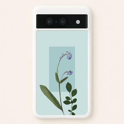 Abstract Blue Pressed Flower  - Floral Phone Case for Google Pixel 8