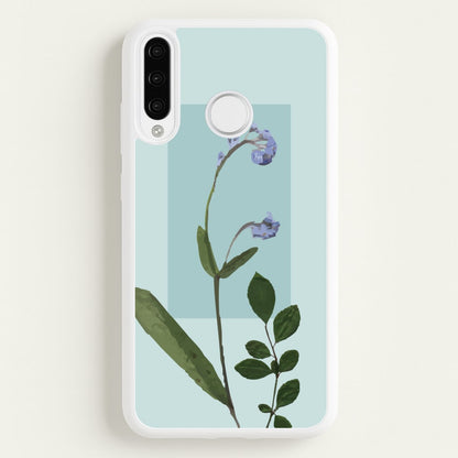 Abstract Blue Pressed Flower  - Floral Phone Case for Huawei P30 Pro