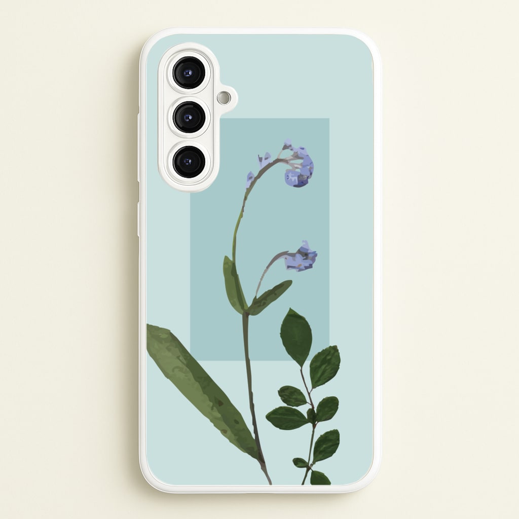 Abstract Blue Pressed Flower  - Floral Phone Case for Galaxy A16