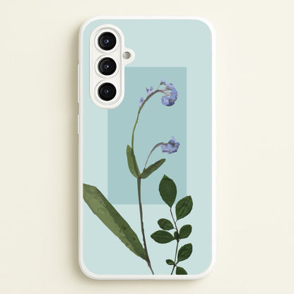 Abstract Blue Pressed Flower  - Floral Phone Case for Galaxy A16