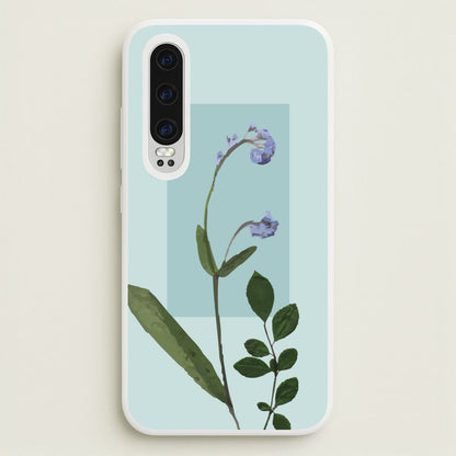 Abstract Blue Pressed Flower  - Floral Phone Case for Huawei P30