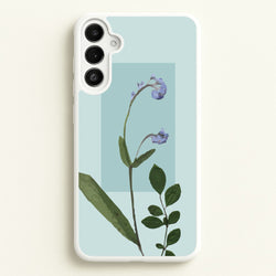 Abstract Blue Pressed Flower  - Floral Phone Case for Galaxy A34