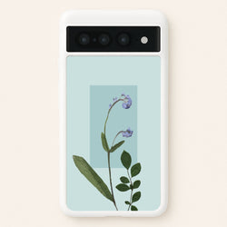 Abstract Blue Pressed Flower  - Floral Phone Case for Google Pixel 7 Pro