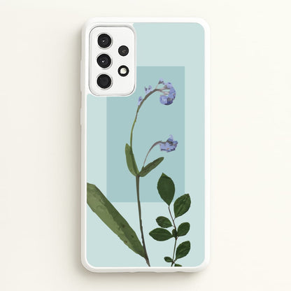 Abstract Blue Pressed Flower  - Floral Phone Case for Galaxy A52 / A52s