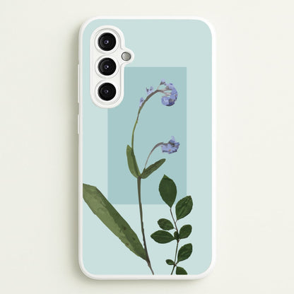 Abstract Blue Pressed Flower  - Floral Phone Case for Galaxy A14