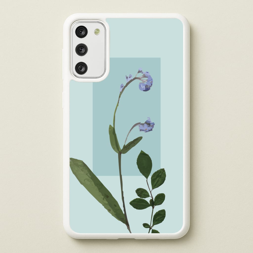 Abstract Blue Pressed Flower  - Floral Phone Case for Galaxy S20