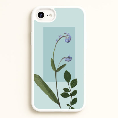 Abstract Blue Pressed Flower  - Floral Phone Case for iPhone 6 / 7 / 8 / SE