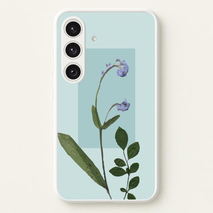 Abstract Blue Pressed Flower  - Floral Phone Case for Galaxy S24