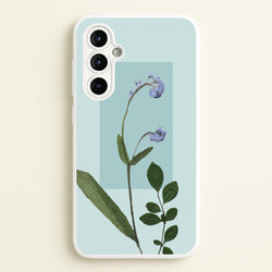 Abstract Blue Pressed Flower  - Floral Phone Case for Galaxy A54