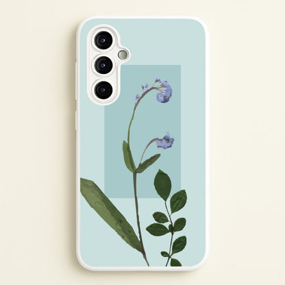 Abstract Blue Pressed Flower  - Floral Phone Case for Galaxy A54