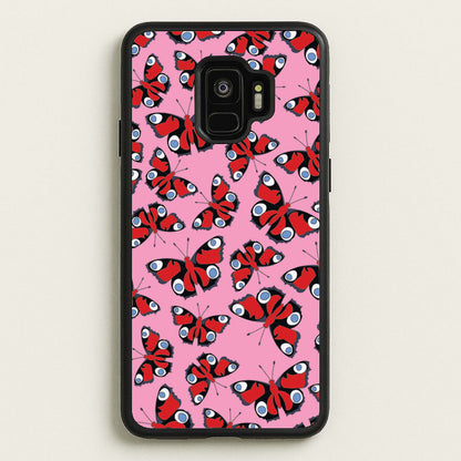 Red Butterfly - Butterfly Patterns  - Butterfly Patterns Phone Case for Galaxy S9