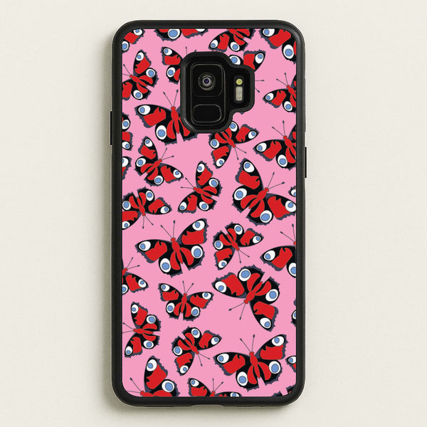 Red Butterfly - Butterfly Patterns  - Butterfly Patterns Phone Case for Galaxy S9