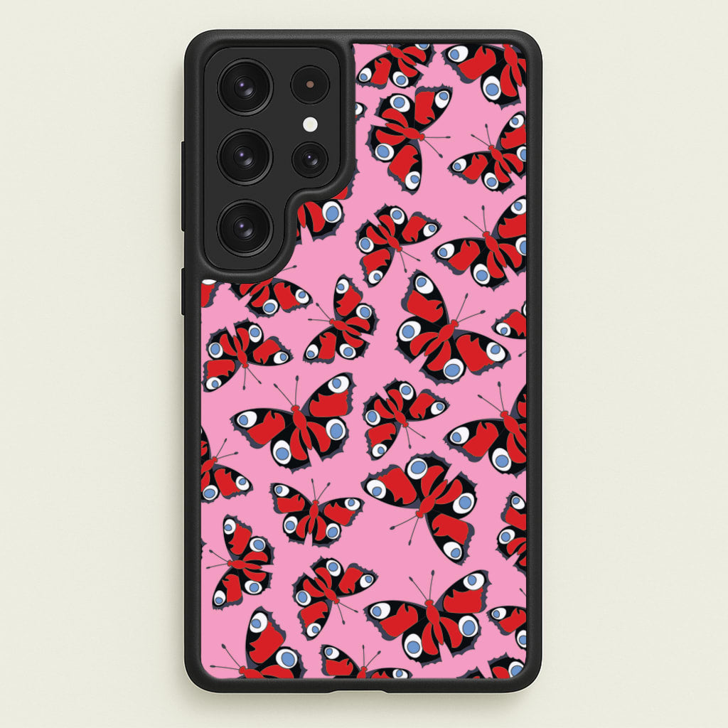 Red Butterfly - Butterfly Patterns  - Butterfly Patterns Phone Case for Galaxy S23 Ultra