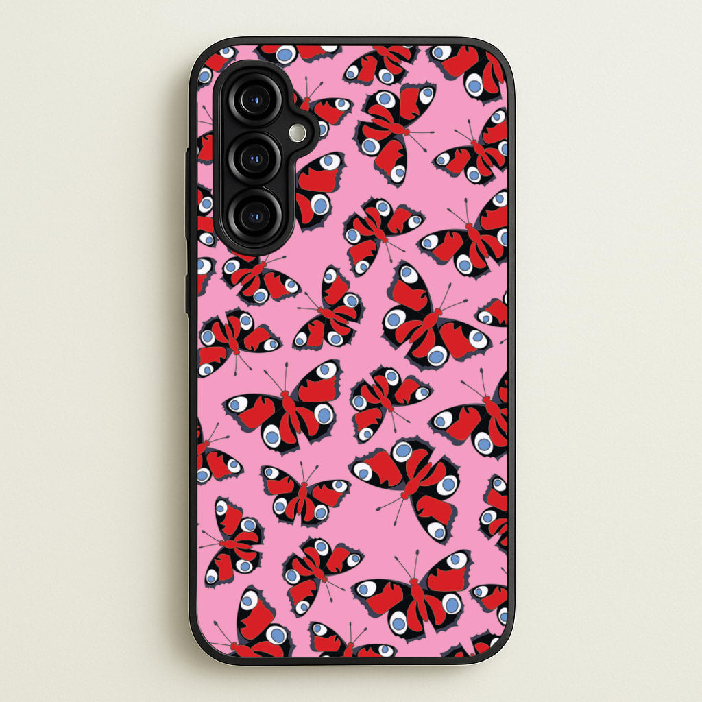 Red Butterfly - Butterfly Patterns  - Butterfly Patterns Phone Case for Galaxy A54