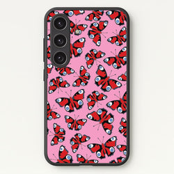 Red Butterfly - Butterfly Patterns  - Butterfly Patterns Phone Case for Galaxy S25