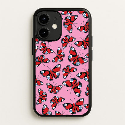 Red Butterfly - Butterfly Patterns  - Butterfly Patterns Phone Case for iPhone 12 / 12 Pro
