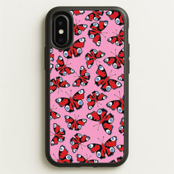 Red Butterfly - Butterfly Patterns  - Butterfly Patterns Phone Case for iPhone X / XS