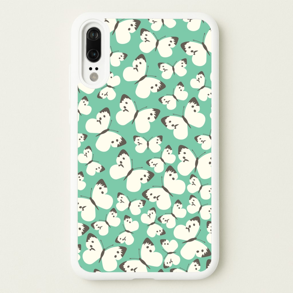 White Butterfly - Butterfly Patterns  - Butterfly Patterns Phone Case for Huawei P20