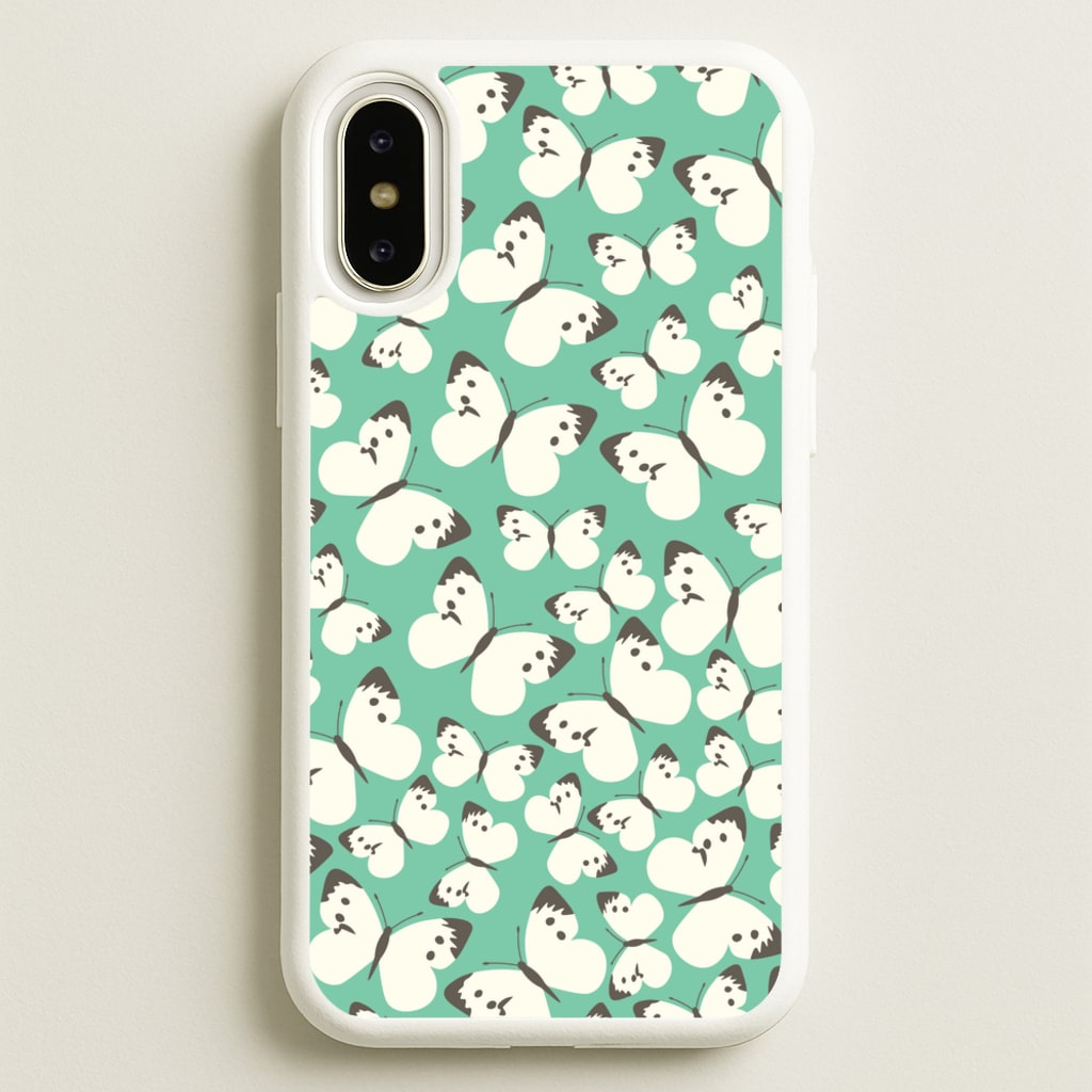White Butterfly - Butterfly Patterns  - Butterfly Patterns Phone Case for iPhone X / XS