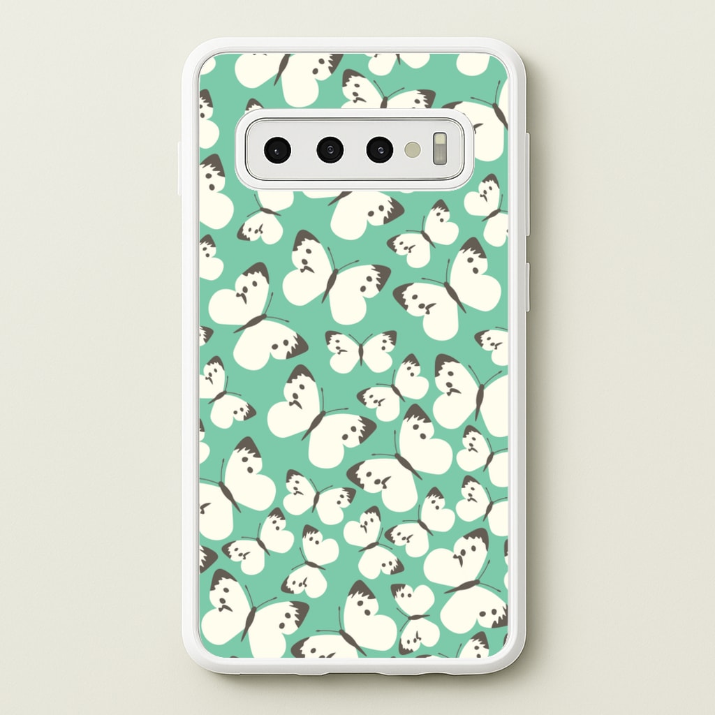 White Butterfly - Butterfly Patterns  - Butterfly Patterns Phone Case for Galaxy S10