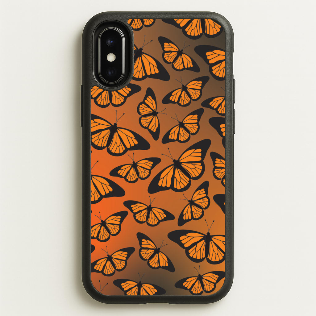 Orange Gradient Butterfly - Butterfly Patterns  - Butterfly Patterns Phone Case for iPhone X / XS