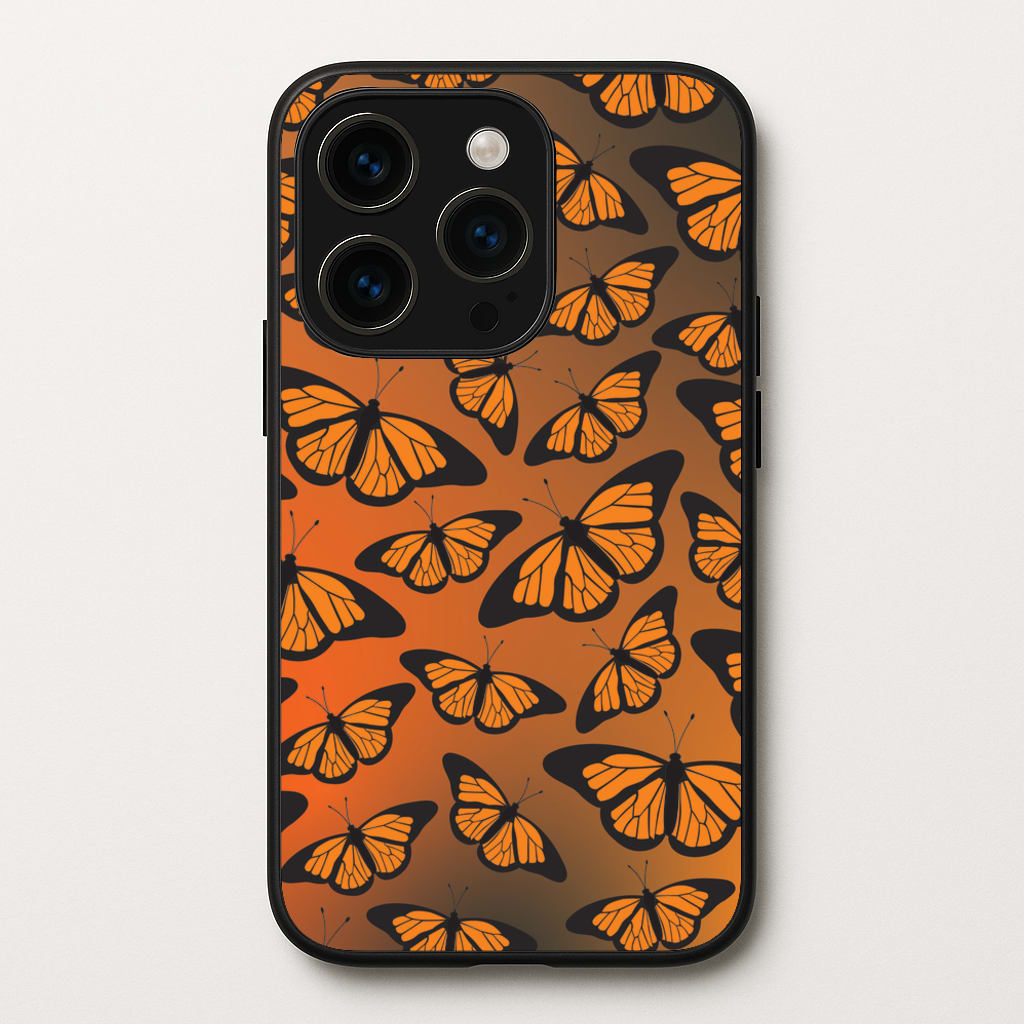 Orange Gradient Butterfly - Butterfly Patterns  - Butterfly Patterns Phone Case for iPhone 15 Pro Max