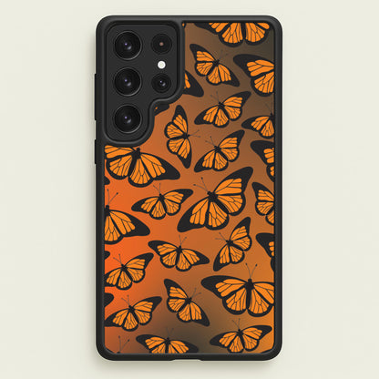Orange Gradient Butterfly - Butterfly Patterns  - Butterfly Patterns Phone Case for Galaxy S22 Ultra