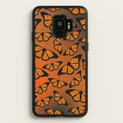 Orange Gradient Butterfly - Butterfly Patterns  - Butterfly Patterns Phone Case for Galaxy S9