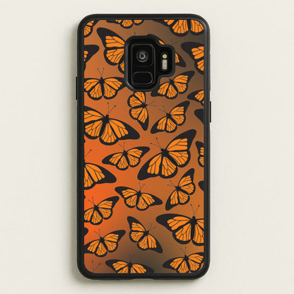 Orange Gradient Butterfly - Butterfly Patterns  - Butterfly Patterns Phone Case for Galaxy S9