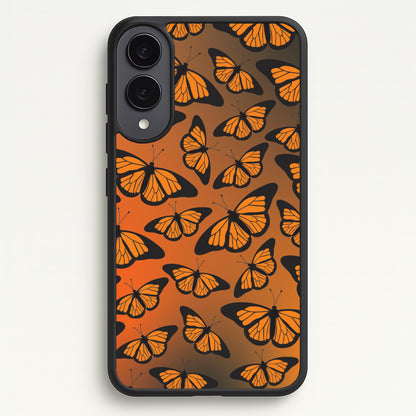 Orange Gradient Butterfly - Butterfly Patterns  - Butterfly Patterns Phone Case for Galaxy S25 Edge