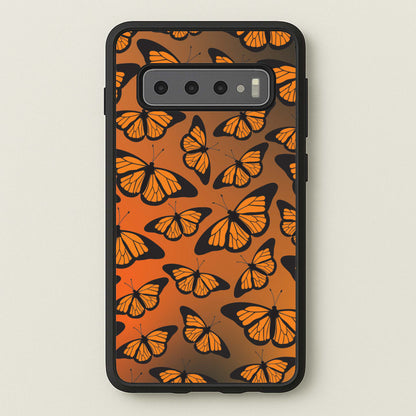 Orange Gradient Butterfly - Butterfly Patterns  - Butterfly Patterns Phone Case for Galaxy S10