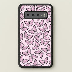 Pink And Black Butterfly - Butterfly Patterns  - Butterfly Patterns Phone Case for Galaxy S10 Plus