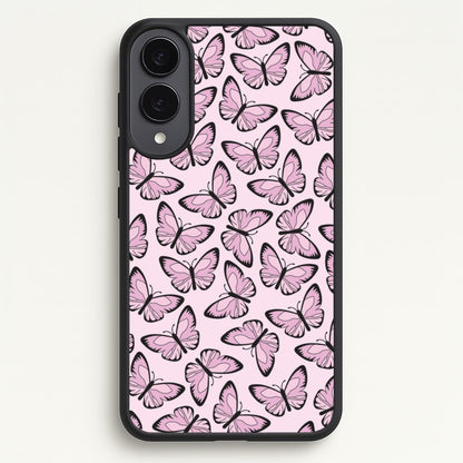 Pink And Black Butterfly - Butterfly Patterns  - Butterfly Patterns Phone Case for Galaxy S25 Edge