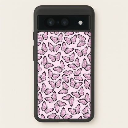 Pink And Black Butterfly - Butterfly Patterns  - Butterfly Patterns Phone Case for Google Pixel 8