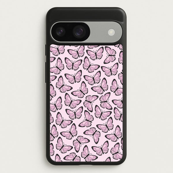 Pink And Black Butterfly - Butterfly Patterns  - Butterfly Patterns Phone Case for Google Pixel 9 / 9 Pro