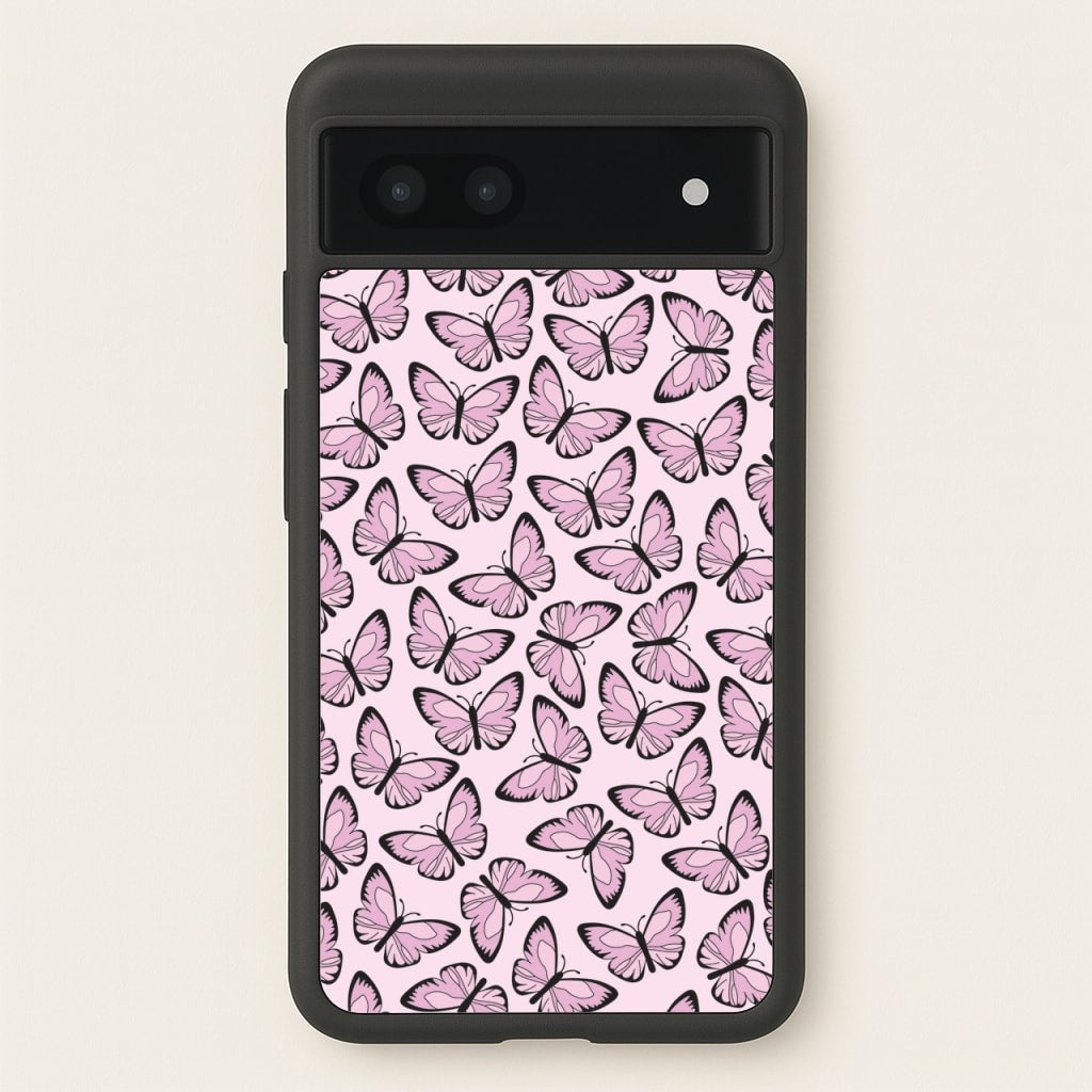 Pink And Black Butterfly - Butterfly Patterns  - Butterfly Patterns Phone Case for Google Pixel 6a