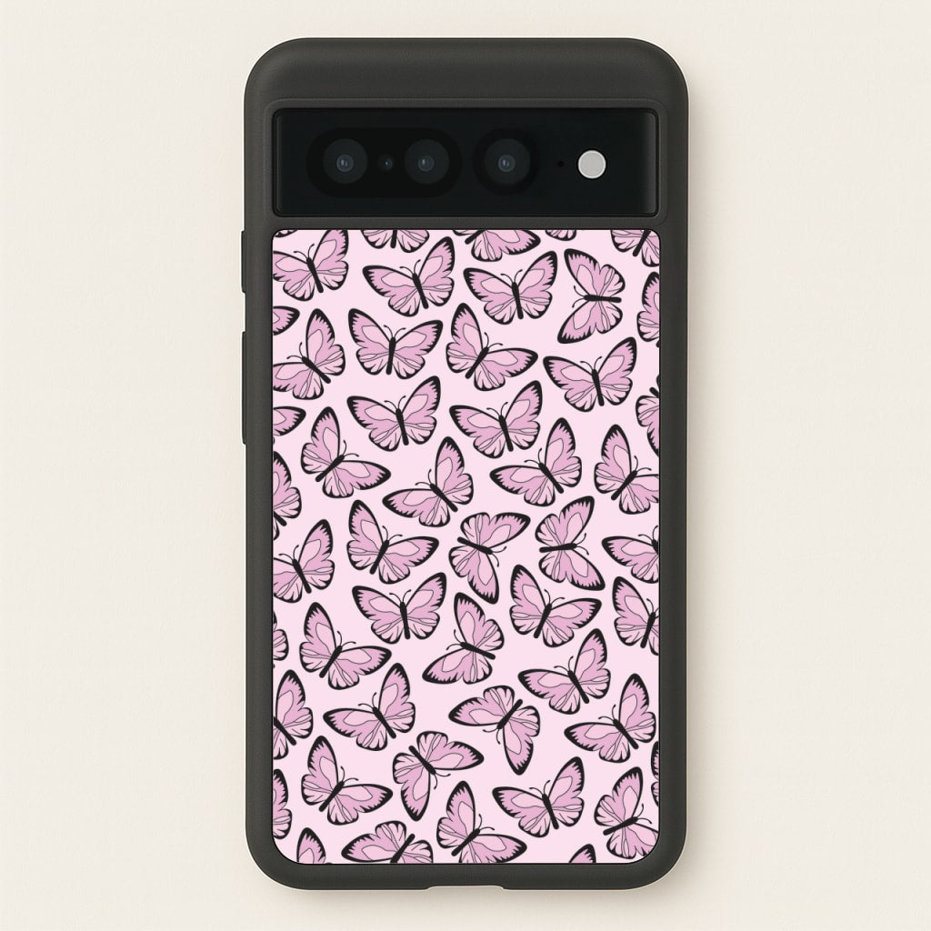 Pink And Black Butterfly - Butterfly Patterns  - Butterfly Patterns Phone Case for Google Pixel 7 Pro