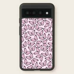 Pink And Black Butterfly - Butterfly Patterns  - Butterfly Patterns Phone Case for Google Pixel 7 Pro