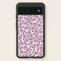Pink And Black Butterfly - Butterfly Patterns  - Butterfly Patterns Phone Case for Google Pixel 6