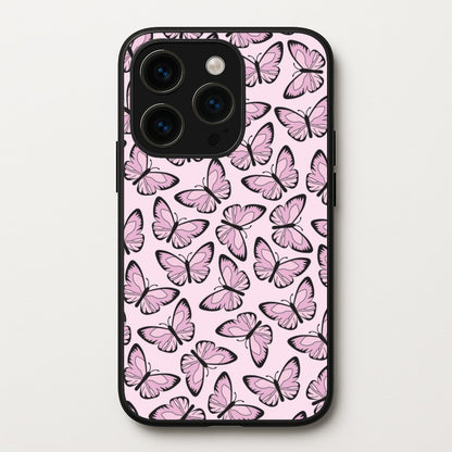 Pink And Black Butterfly - Butterfly Patterns  - Butterfly Patterns Phone Case for iPhone 15 Pro Max